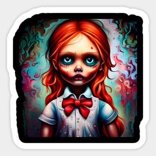 scary doll Sticker